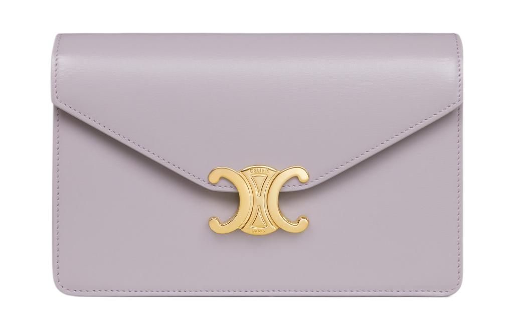CELINE Cow Leather Shoulder Bag, Crossbody Bag, Wallet Mini Women's Light Lilac