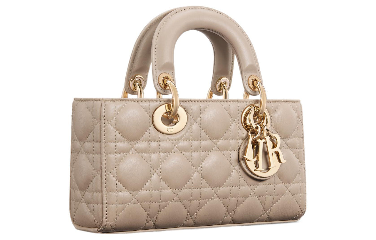 DIOR Lady D JOY Lambskin Lady Dior Bag, Shoulder Bag, Crossbody Bag, Handbag Small Size Women's Rouge Beige