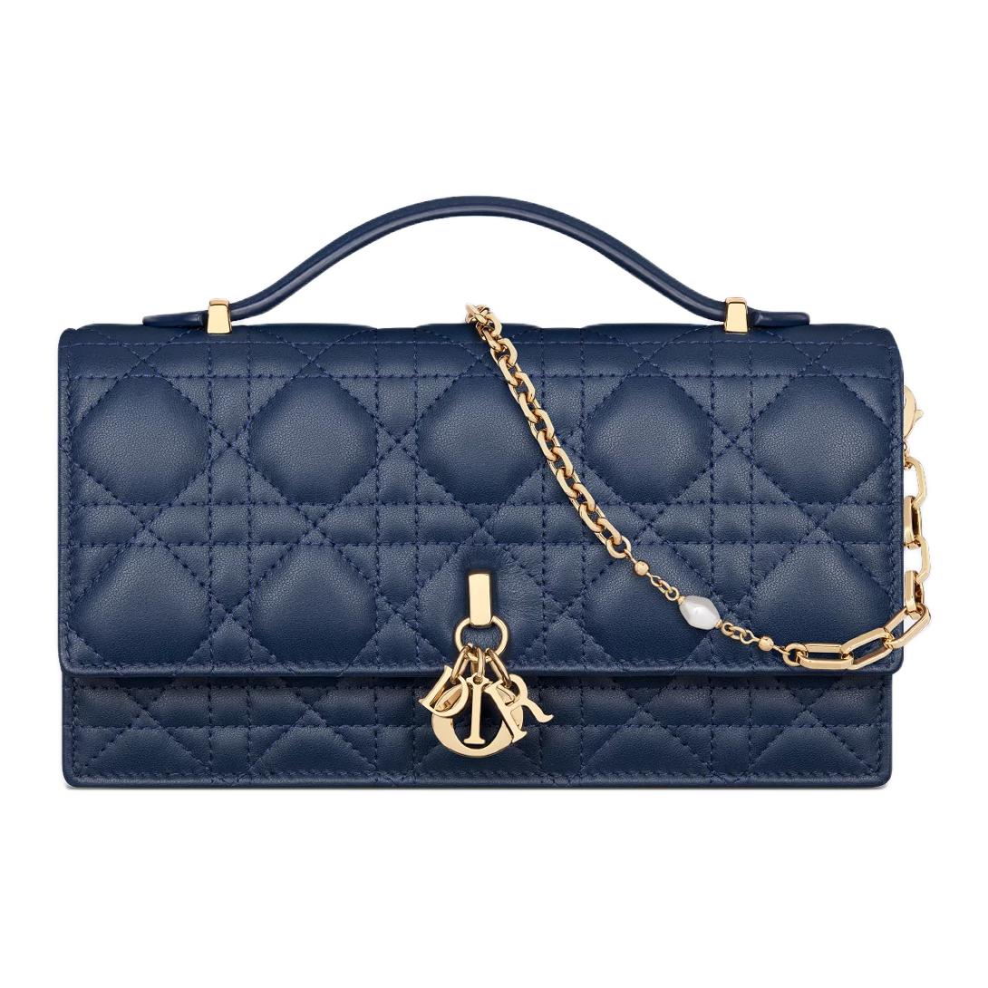 DIOR Miss Dior Lambskin Shoulder Bag, Crossbody Bag, Handbag Mini Women's Denim Blue