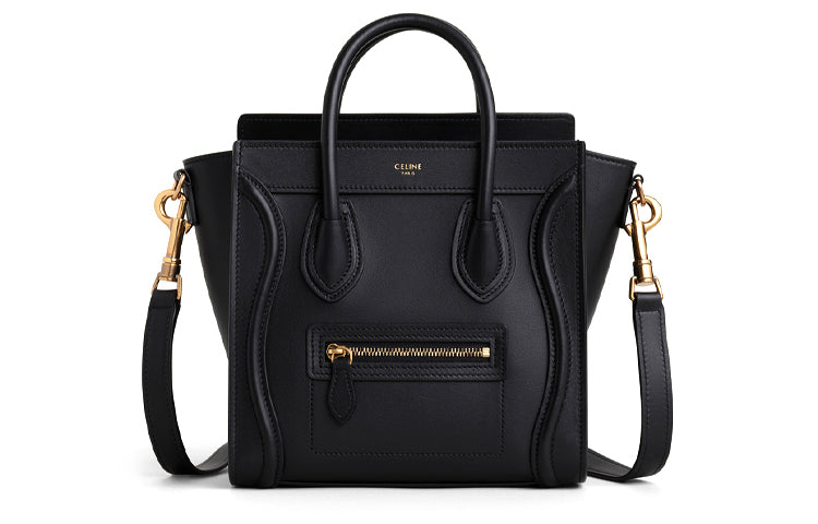 CELINE Cow Leather Smile Bag Portable Crossbody Bag Shoulder Bag Women's Black