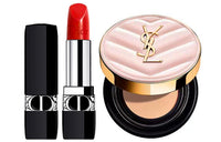 DIOR Vivid Blue Gold Lipstick #999 3.5g + New Powder Cushion B10 12g Combo