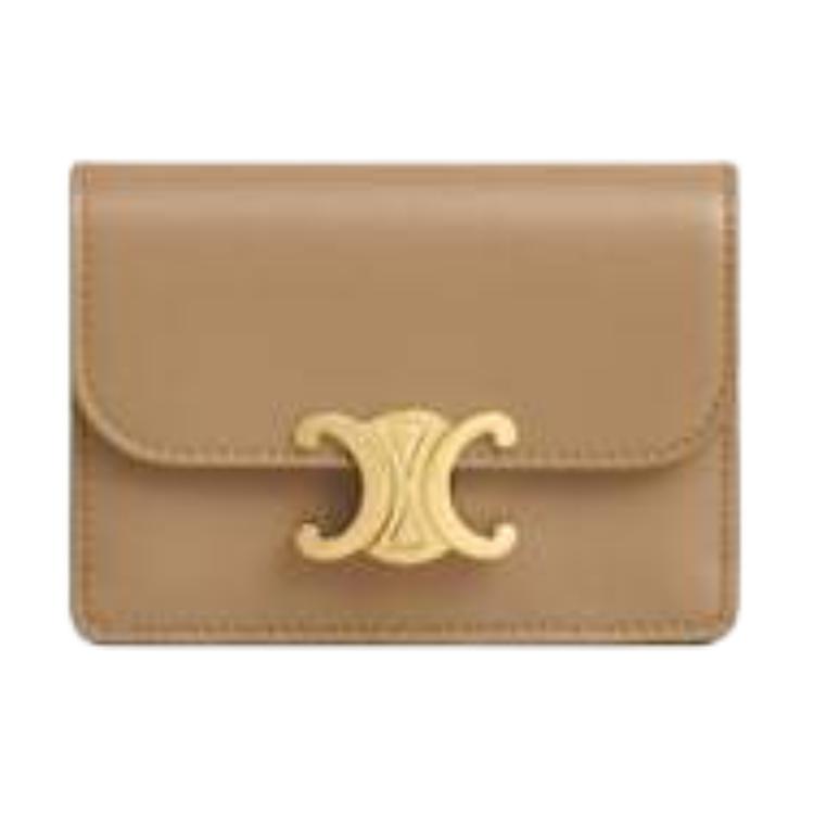 CELINE Calfskin Card Holder Women's Brown