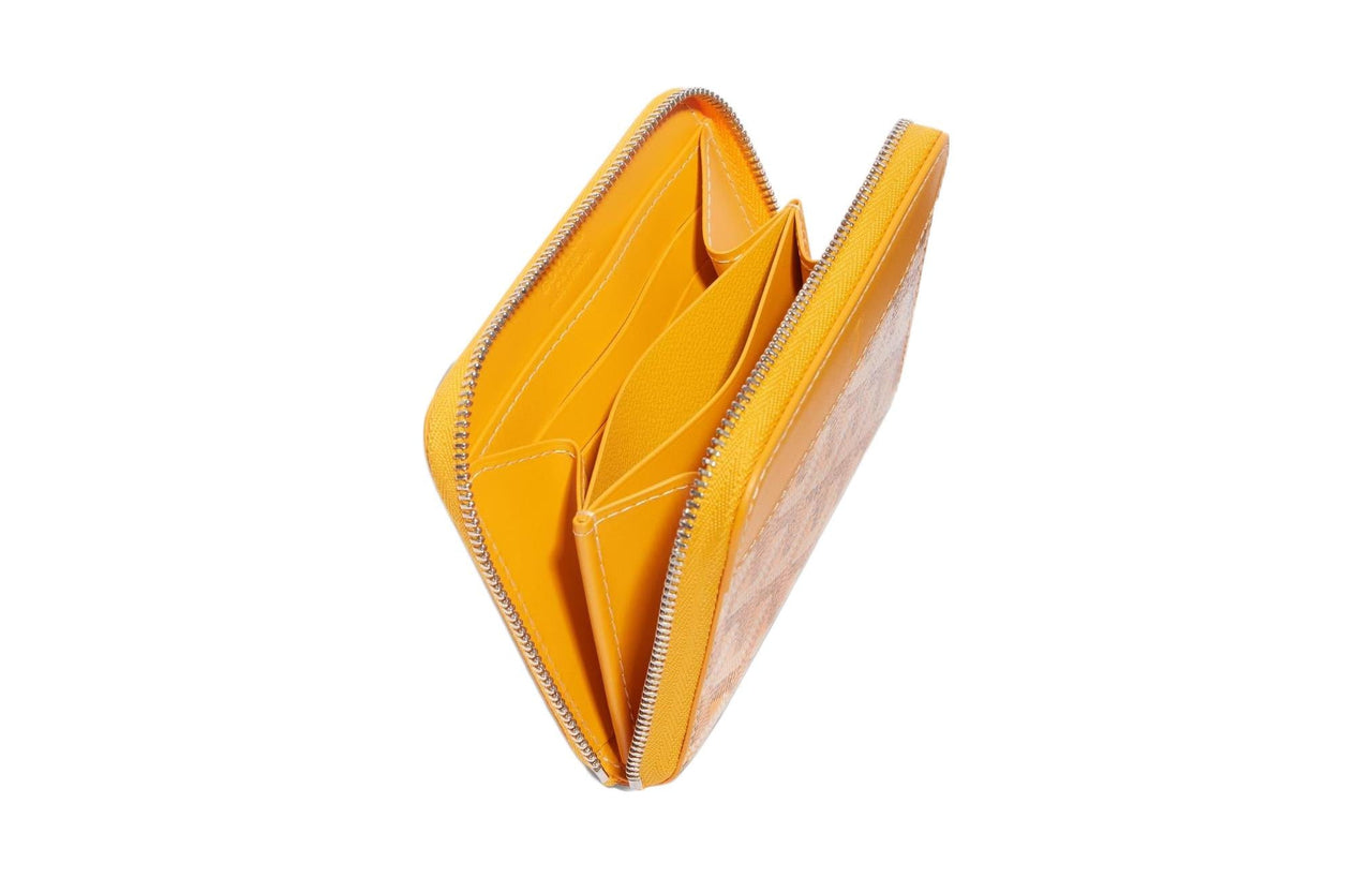 GOYARD MATIGNON Canvas With Leather Wallet Small Size Unisex Yellow