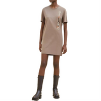 HERMES Short-Sleeved Dresses Women's Taupe