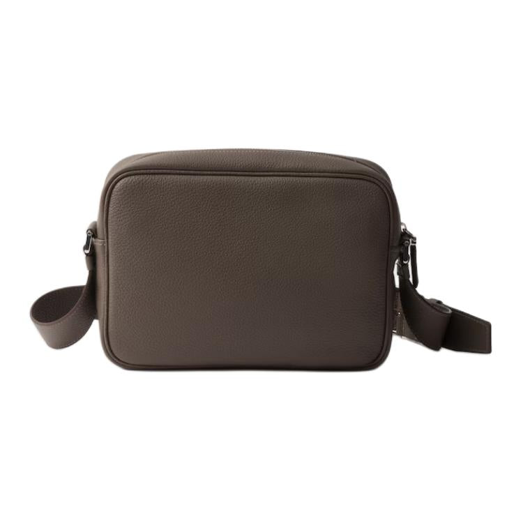 PRADA Cow Leather Shoulder Bag Women's Bamboo Gray