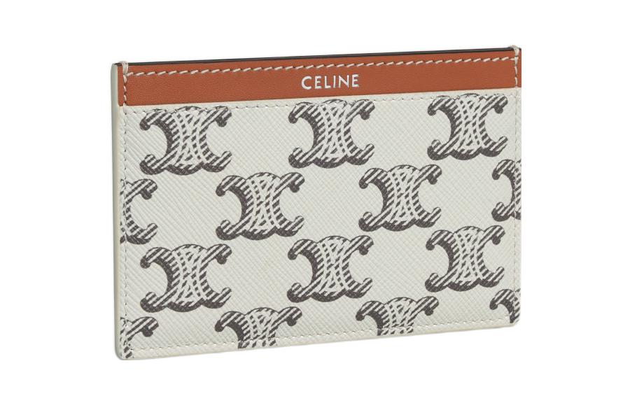 CELINE Cowhide Leather Card Holder Card Holder Men's Tan/Light Umber