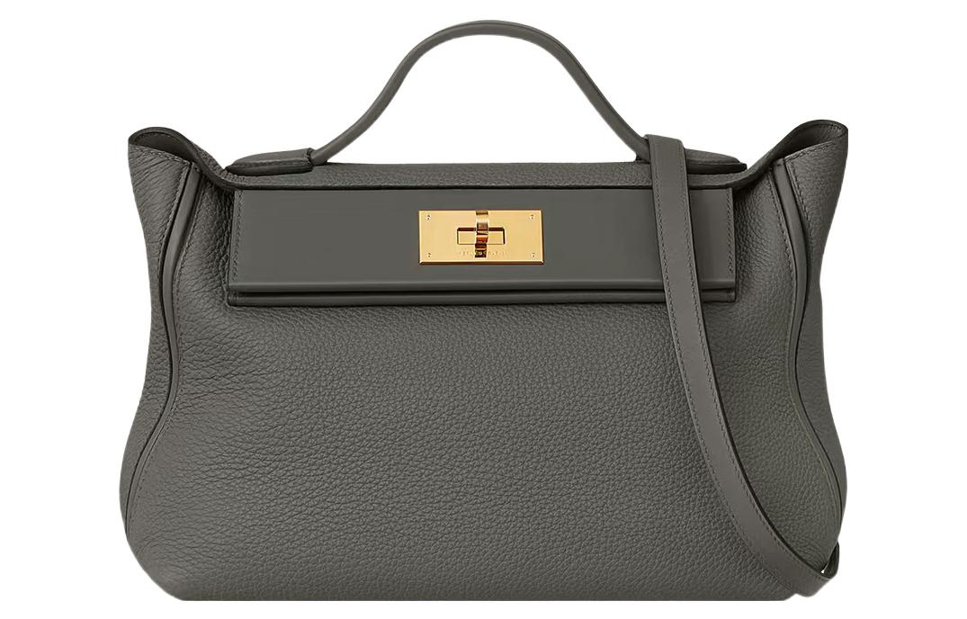 HERMES 24/24 Togo With Swift Calfskin One Shoulder Handbags Women's 0L Grismeyer Cumulus Gray