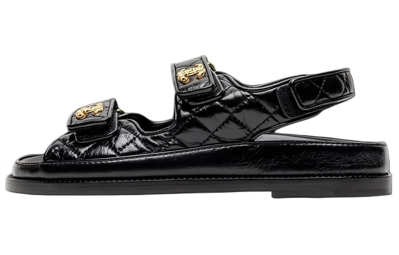 CHANEL Beach Sandals Women's Black