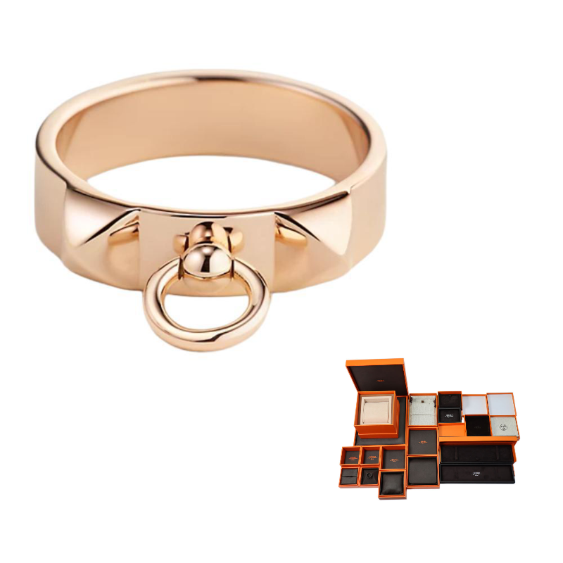 HERMES 18K Rose Gold Rings Women's Rose Gold