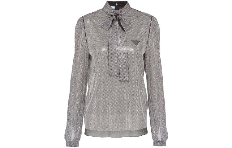 PRADA Chiffon Shirts Women's Silver