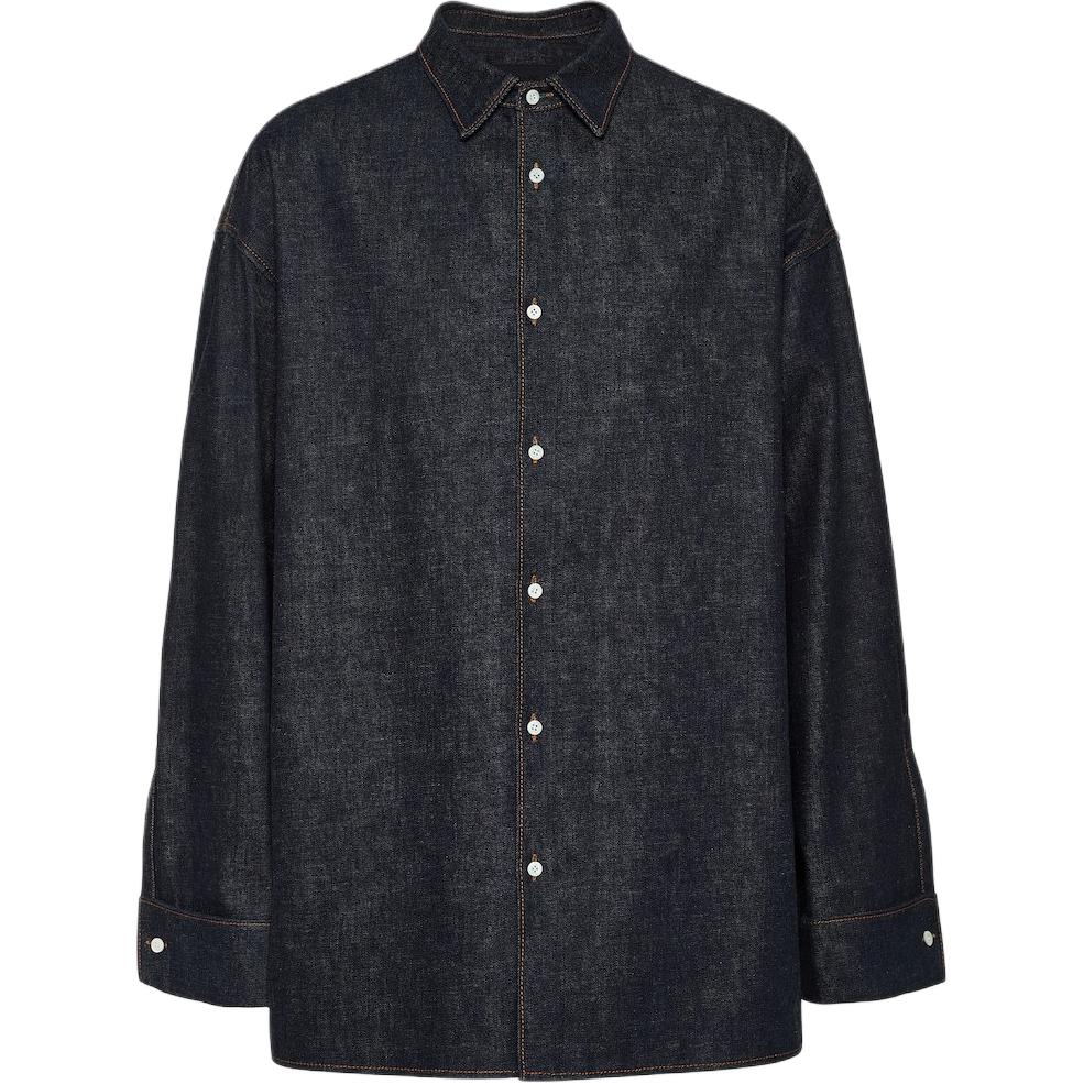 PRADA Enamel-triangle-logo Denim Shirt