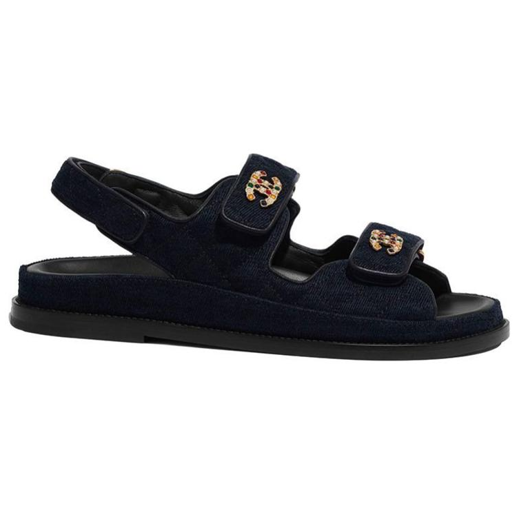 CHANEL Beach Sandals Women's Marine Blue