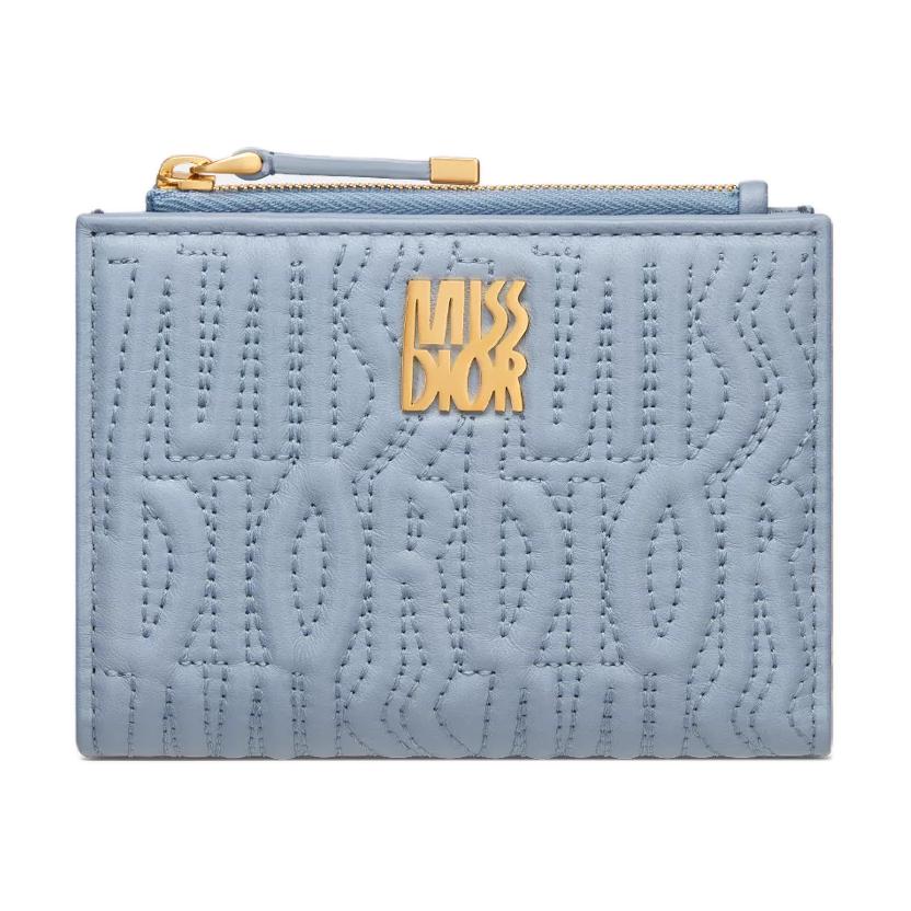 DIOR Lambskin Wallet Women's Sky Blue