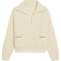 CELINE Collared Ribbed Jumper