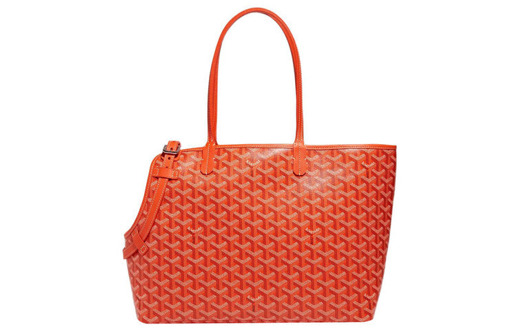 GOYARD Chien Gris Canvas With Leather Bag Accessories Unisex Orange