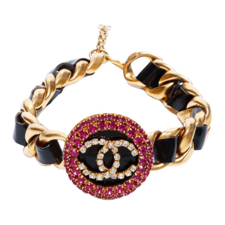 CHANEL 1996 Cc Rhinestone embellished Necklace