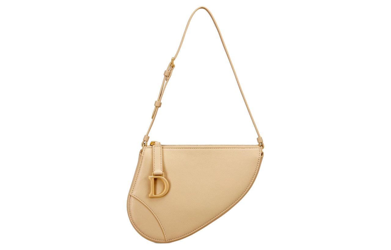 DIOR Sheepskin Clutch Bag Over The Shoulder Women's Light Yellow