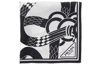 PRADA Snake-print Twill Scarf