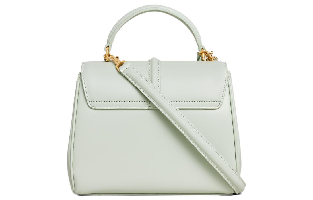 CELINE Cow Leather Shoulder Bag Crossbody Bag Handbag Mini Women's Light Green