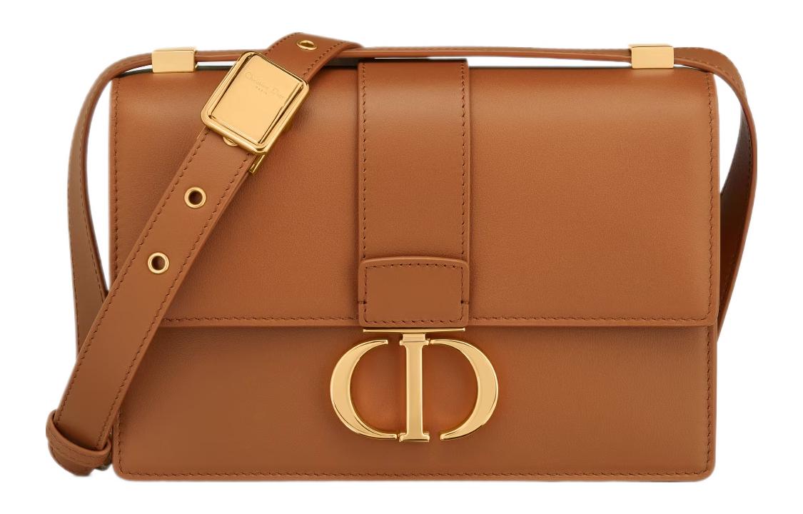 DIOR 30 Montaigne Calfskin Monsta Bag Box Bag Handbag Shoulder Bag Crossbody Bag Small Size Women's Gold
