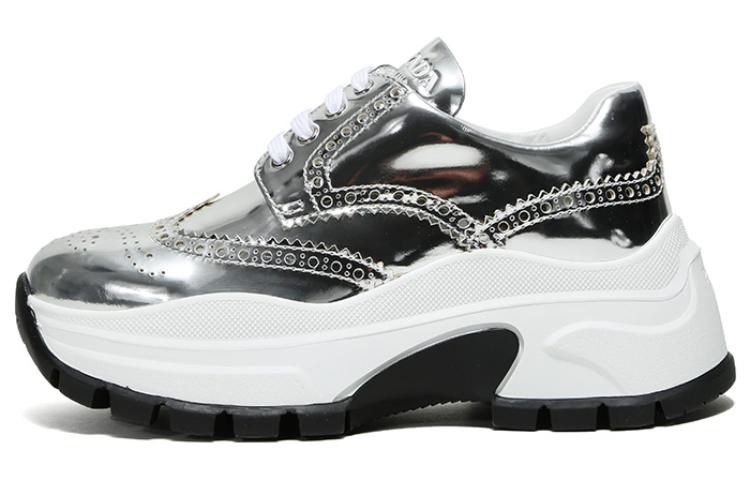 PRADA Chunky Sneakers Women's Low Top Silver