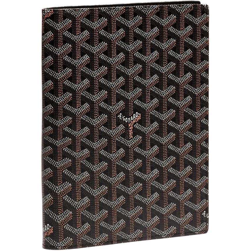 GOYARD Canvas With Calfskin Storage Bag Unisex Black