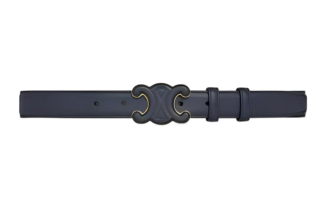 CELINE Fashion Minimalist Style Smooth Buckle Belt Women's Blue Width: 2.5cm
