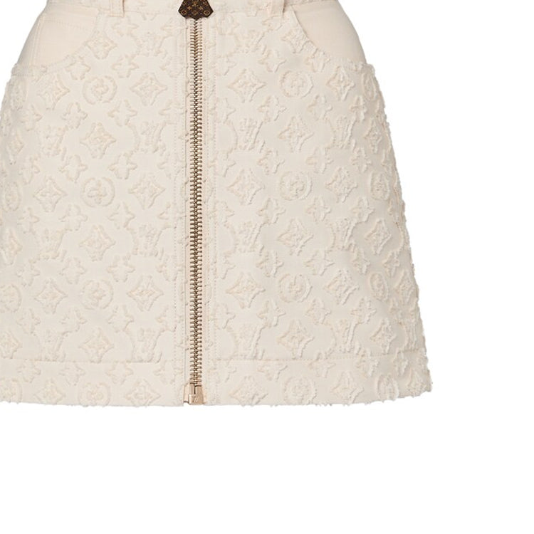 LOUIS VUITTON Monogram Fil Coupé Mini Skirt