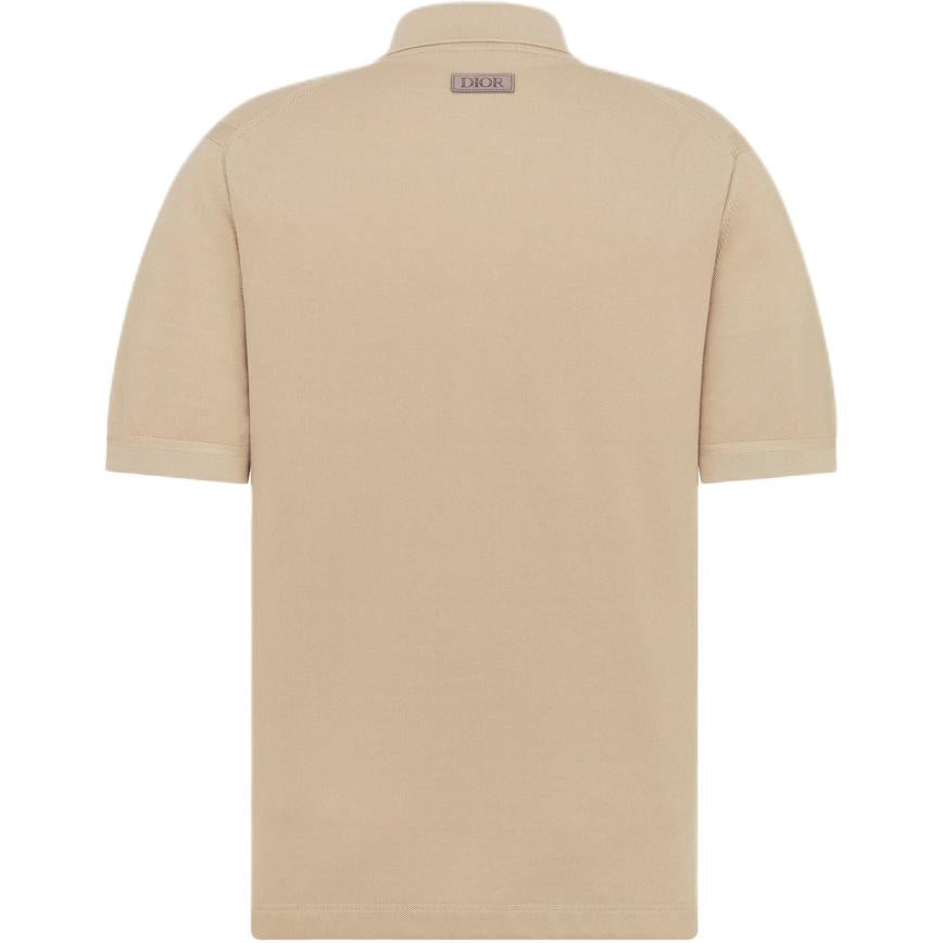 DIOR Beige Cotton And Silk Piqué Polo Shirt Men's Beige
