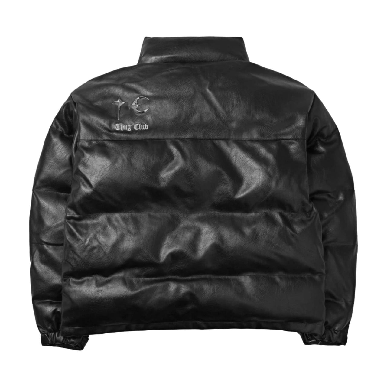 Thug Club Leather Puffer Jacket (Polyester) 'Black' TC23PA0301-BLACK