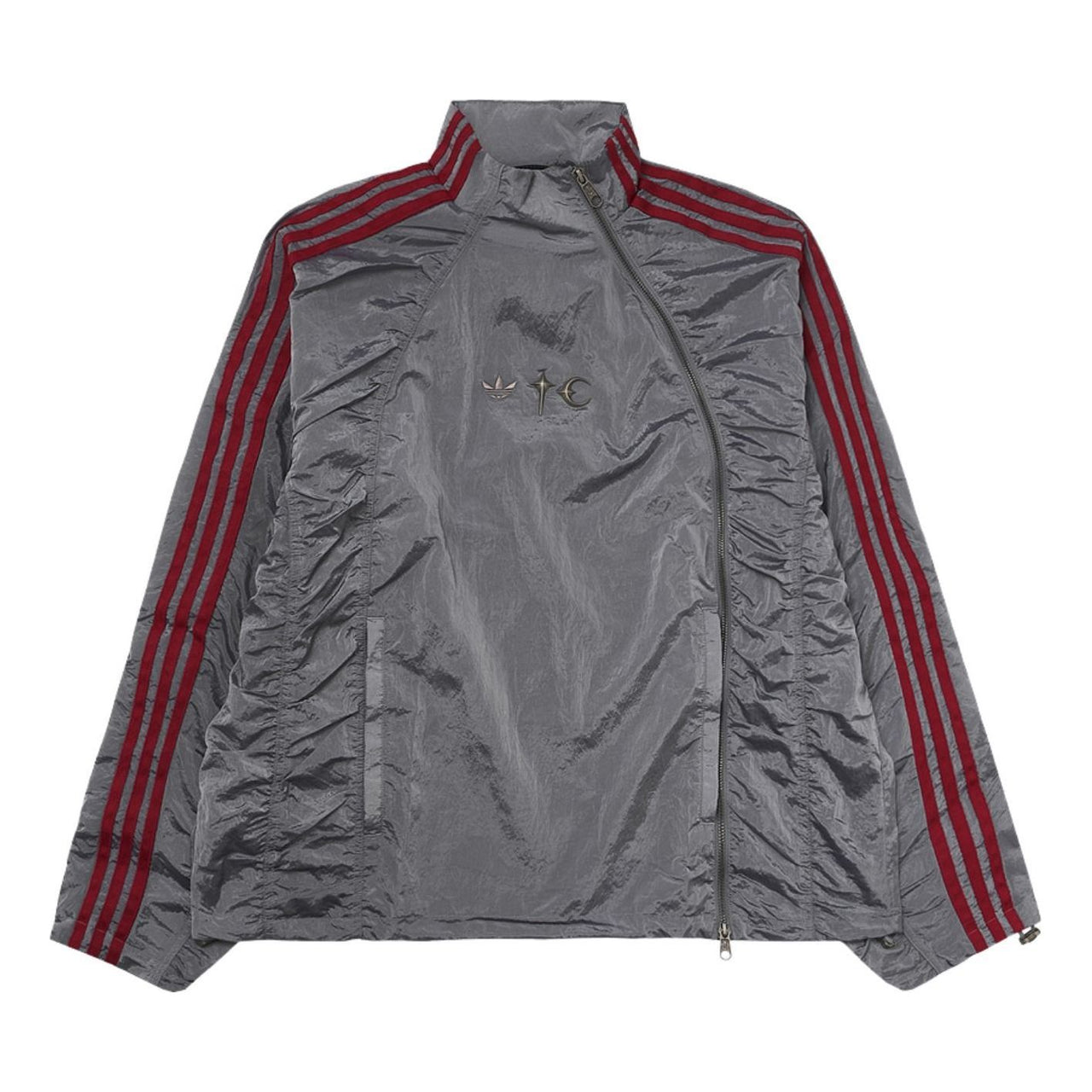 adidas x Thug Club Woven Logo Relaxed Track Jacket Asia Sizig 'Light Onix Silver Metallic' KC2201