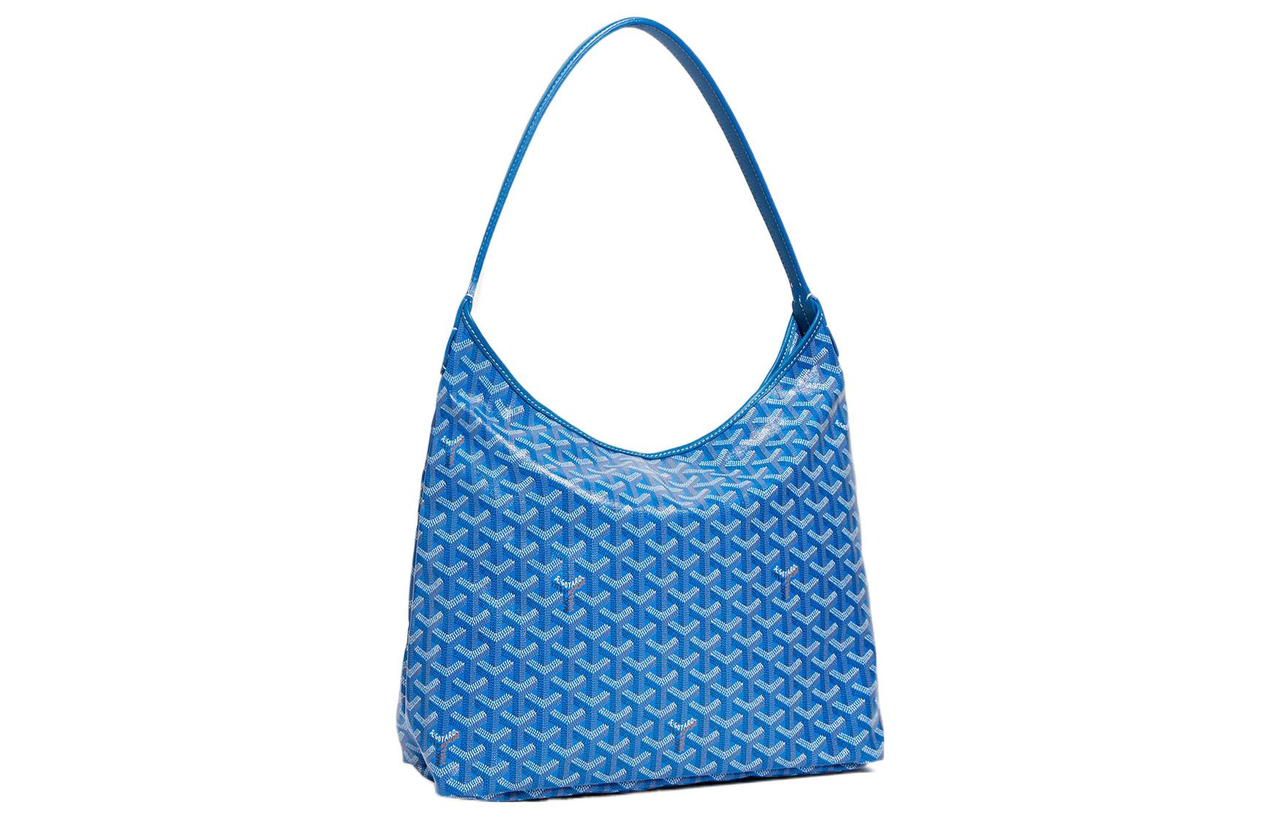 GOYARD Bohème Hobo Canvas With Leather Shoulder Bag Combo Bag Shoulder Bags Women's Sky Blue With Light Green Heart