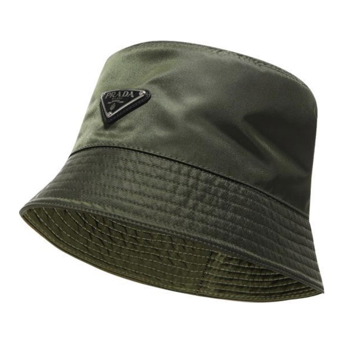 PRADA Cotton Bucket Hats Men's Khaki