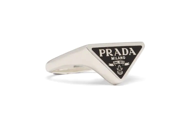 PRADA Enamel Rings Unisex Silver
