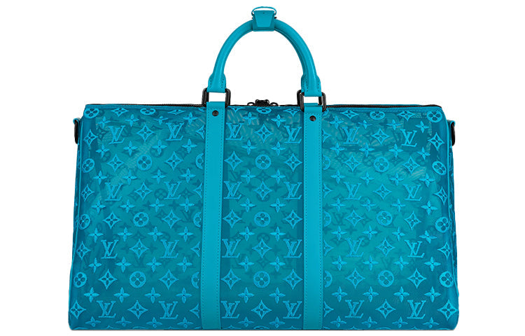 LOUIS VUITTON Keepall Triangle Monogram Mesh 50 Turquoise
