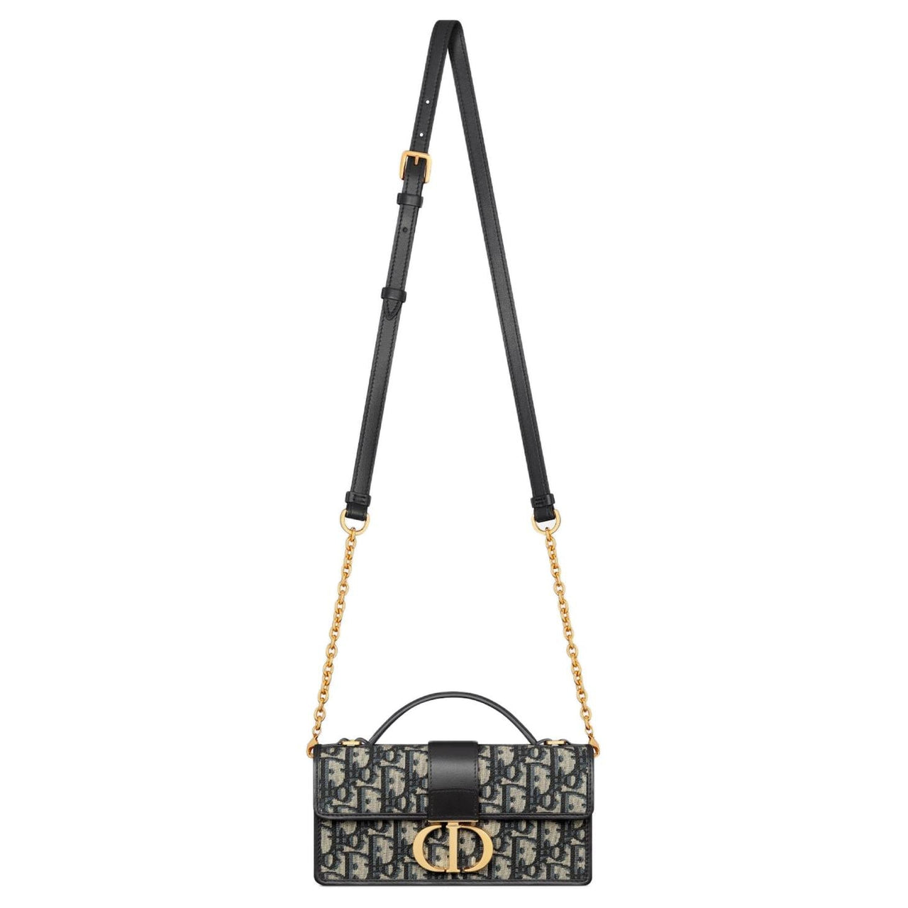 DIOR Oblique Printed Fabric Handbag Shoulder Bag Crossbody Bag Mini Women's Blue