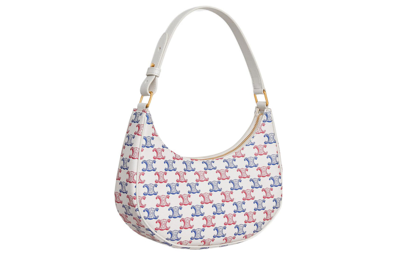 CELINE Canvas And Calfskin Shoulder Bag, Handbag, Shoulder Bag Women's