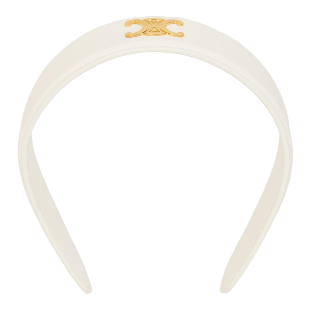 CELINE Cow Leather Headbands Women's White