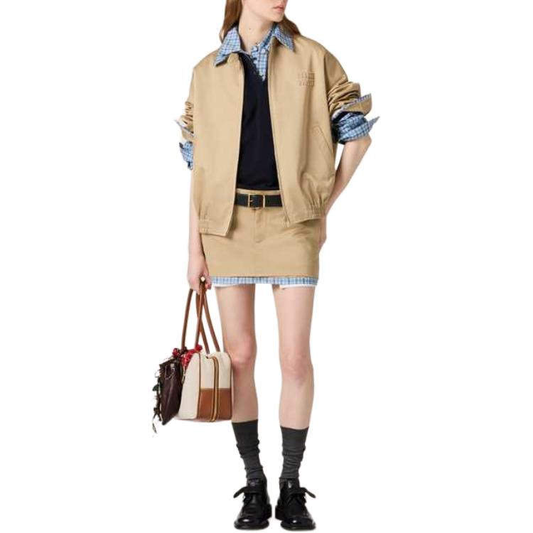 MIU MIU Logo embroidered Bomber Jacket