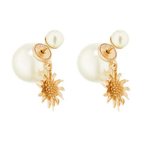 DIOR Metal Resin Earrings Women's Gold