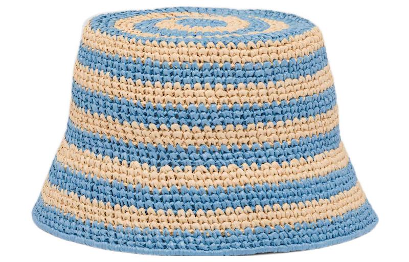 PRADA Bucket Hats Women's Tan/Light Blue