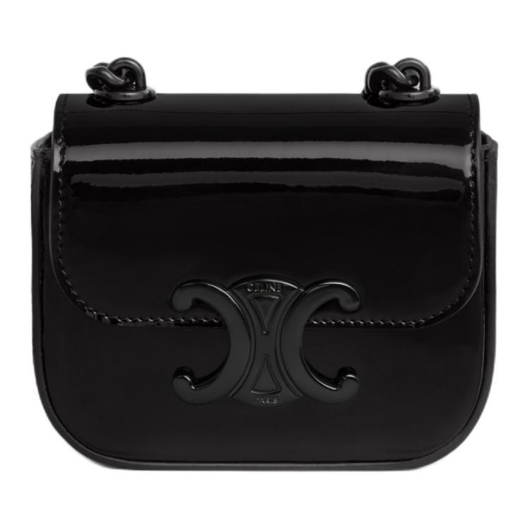 CELINE Cow Leather Handbag, Shoulder Bag Mini Women's Black