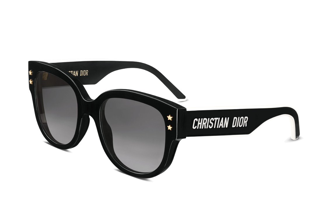 DIOR Acetate Irregular Shape Sunglasses Women's Black
