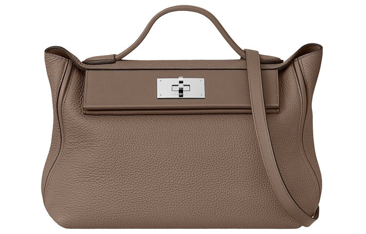 HERMES 24/24 Togo With Swift Calfskin Shoulder Bag Crossbody Bag Handbags Women's Gray Brown