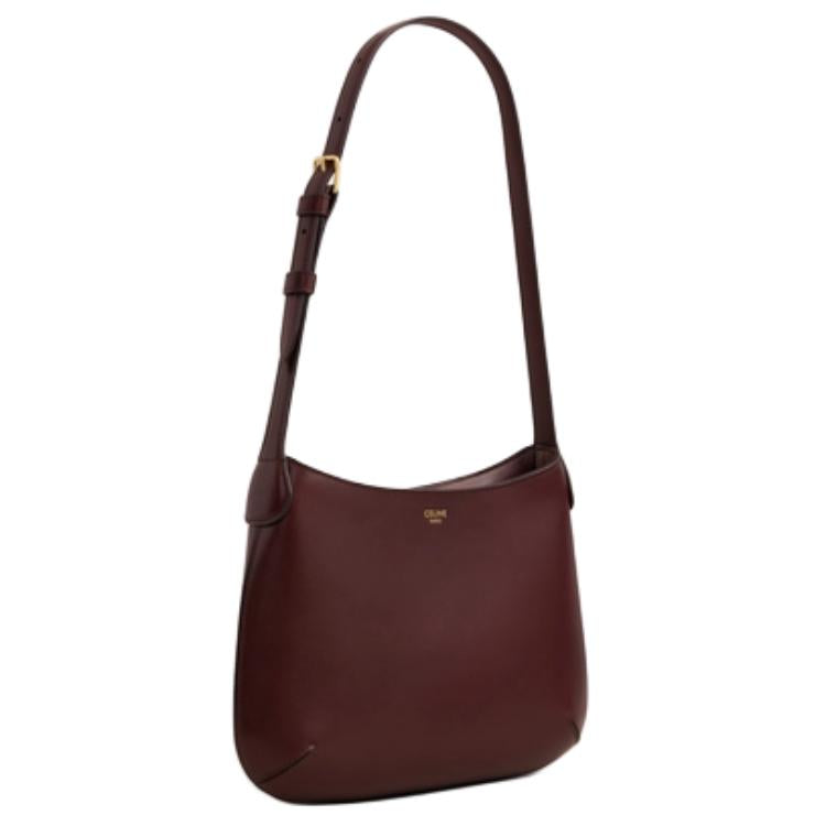 CELINE Bright Calfskin Shoulder Bag Women's Vintage Brown