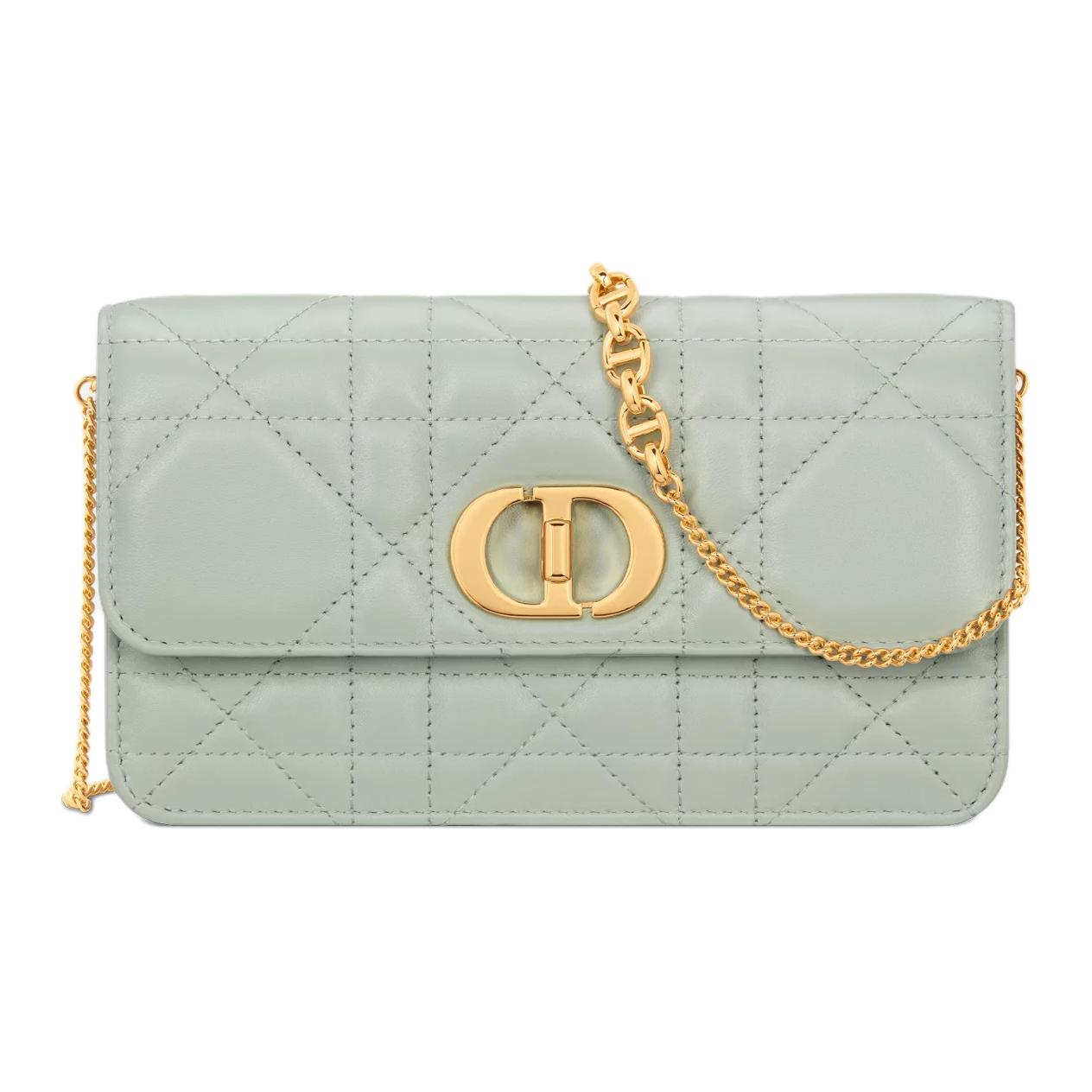 DIOR Sheepskin Shoulder Bag Women's Bright Green