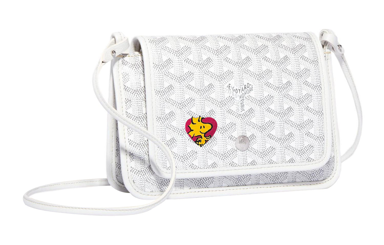 GOYARD Plumet Canvas With Leather Envelope Bag Handheld Shoulder Bag Crossbody Bag Small Size Unisex White/Red