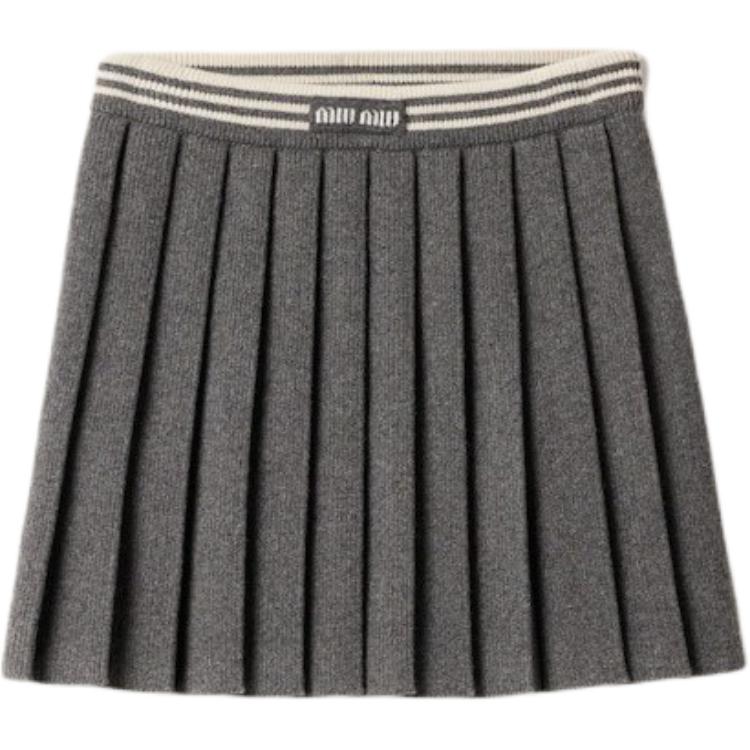 MIU MIU Pleated Knitted Mini Skirt