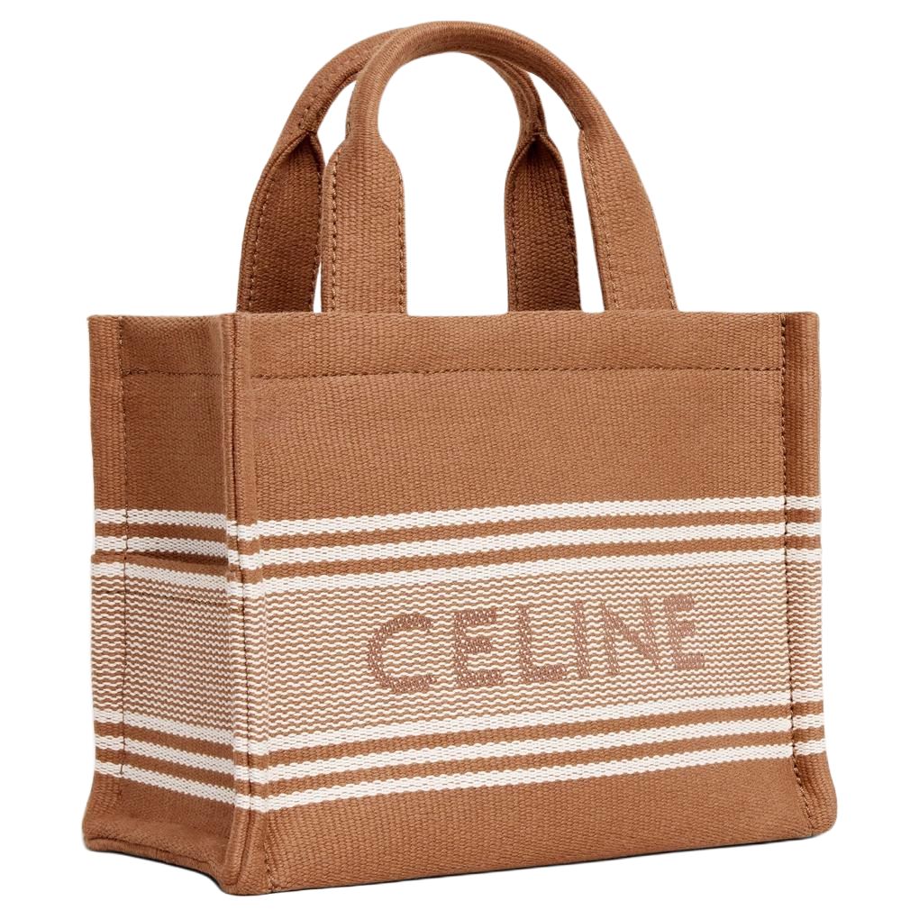 CELINE Cabas Thais Textile Tote Bag, Shopping Bag, Shoulder Bag, Crossbody Bag, Handbag Small Size Women's Brown