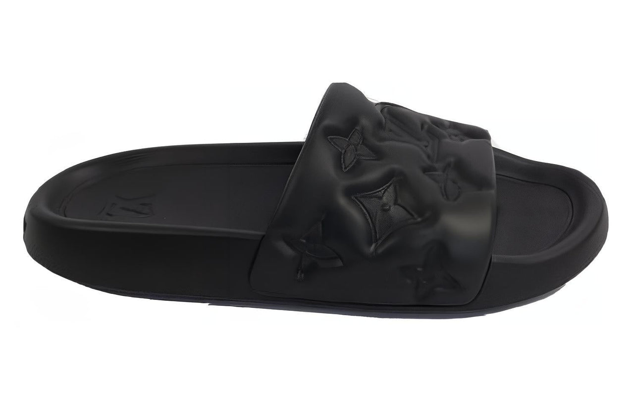 LOUIS VUITTON Waterfront Slide Slippers Men's Black